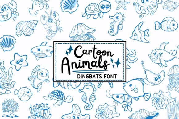 Cartoon Animals by PraewDesigns — Dingbats Font