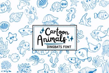 Cartoon Animals by PraewDesigns — Dingbats Font — thumbnail 1
