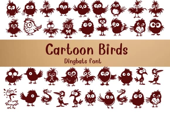 Cartoon Birds by Nongyao — Dingbats Font