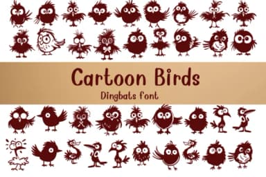 Cartoon Birds by Nongyao — Dingbats Font — thumbnail 1