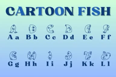 Cartoon Fish by Chonada — Dingbats Font — thumbnail 2