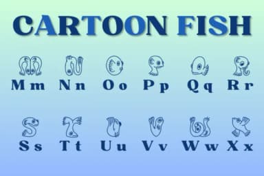 Cartoon Fish by Chonada — Dingbats Font — thumbnail 3
