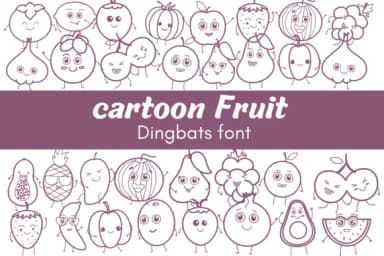 Cartoon Fruit by Nun Sukhwan — Dingbats Font — thumbnail 1