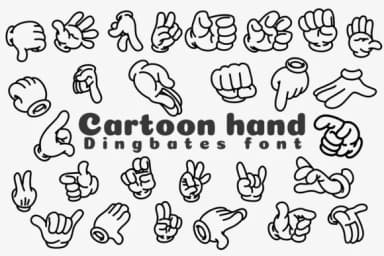 Cartoon Hand by Chonada — Dingbats Font — thumbnail 1