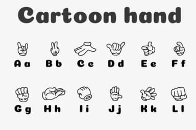 Cartoon Hand by Chonada — Dingbats Font — thumbnail 2