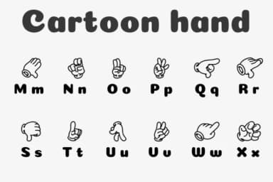 Cartoon Hand by Chonada — Dingbats Font — thumbnail 3