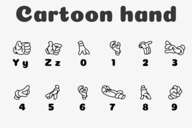 Cartoon Hand by Chonada — Dingbats Font — thumbnail 4