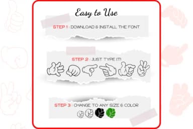 Cartoon Hand by WADLEN — Dingbats Font — thumbnail 4