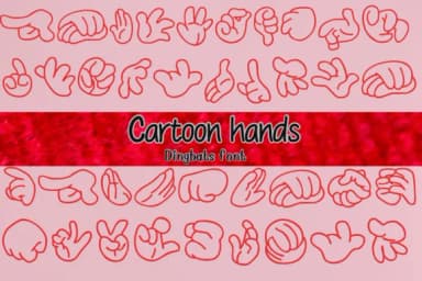 Cartoon Hands by Nongyao — Dingbats Font — thumbnail 1
