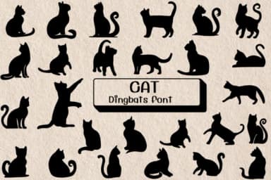 Cat by Ketsarin — Dingbats Font — thumbnail 1