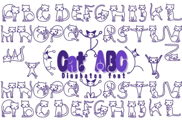 Cat Abc by Chonada — Dingbats Font