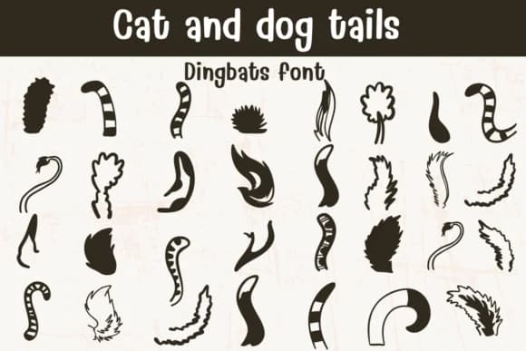 Cat and Dog Tails by Sontaya — Dingbats Font