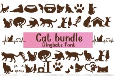 Cat Bundle by Nongyao — Dingbats Font — thumbnail 1