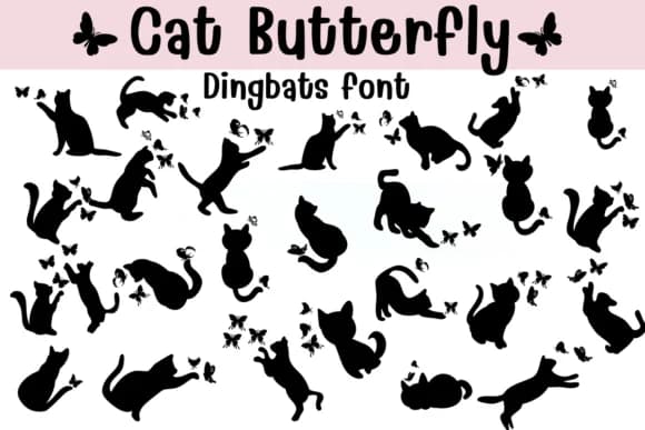 Cat Butterfly by Sontaya — Dingbats Font