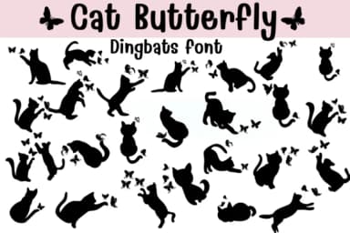 Cat Butterfly by Sontaya — Dingbats Font — thumbnail 1