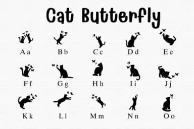 Cat Butterfly by Sontaya — Dingbats Font — thumbnail 2