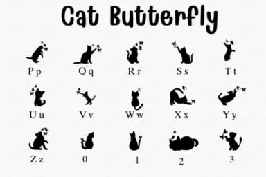 Cat Butterfly by Sontaya — Dingbats Font — thumbnail 3