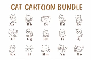 Cat Cartoon Bundle by CHANOK — Dingbats Font — thumbnail 2