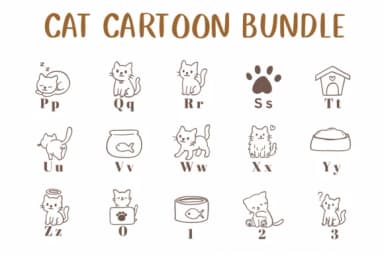Cat Cartoon Bundle by CHANOK — Dingbats Font — thumbnail 3