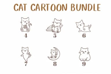 Cat Cartoon Bundle by CHANOK — Dingbats Font — thumbnail 4