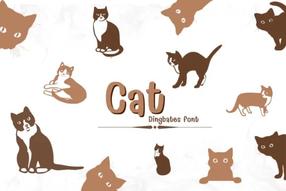 Cat Cute by KinnareeART — Dingbats Font
