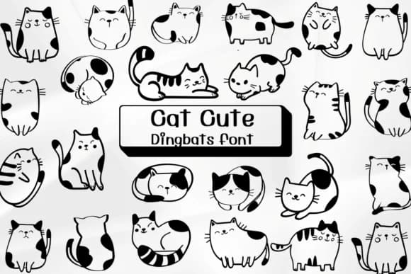 Cat Cute by Ketsarin — Dingbats Font
