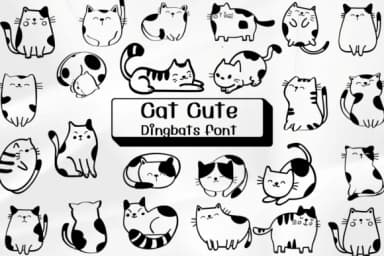 Cat Cute by Ketsarin — Dingbats Font — thumbnail 1