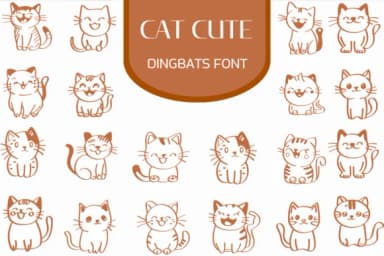 Cat Cute by Heartcraft Atelier — Dingbats Font — thumbnail 1