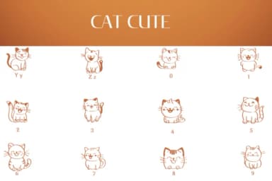 Cat Cute by Heartcraft Atelier — Dingbats Font — thumbnail 4