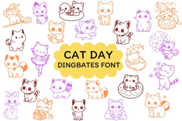 Cat Day by Natchuta — Dingbats Font