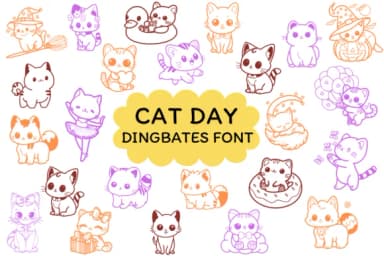 Cat Day by Natchuta — Dingbats Font — thumbnail 1