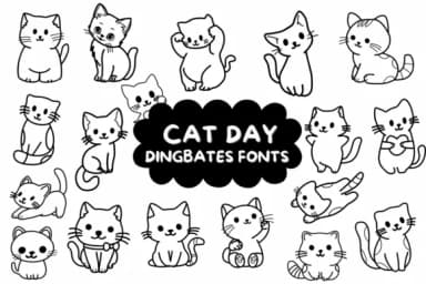 Cat Day by Natchuta — Dingbats Font — thumbnail 1