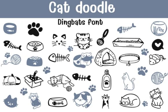 Cat Doodle by Sontaya — Dingbats Font
