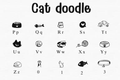 Cat Doodle by Sontaya — Dingbats Font — thumbnail 3