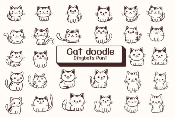 Cat Doodle by Ketsarin — Dingbats Font