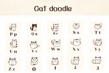 Cat Doodle by Ketsarin — Dingbats Font — thumbnail 3