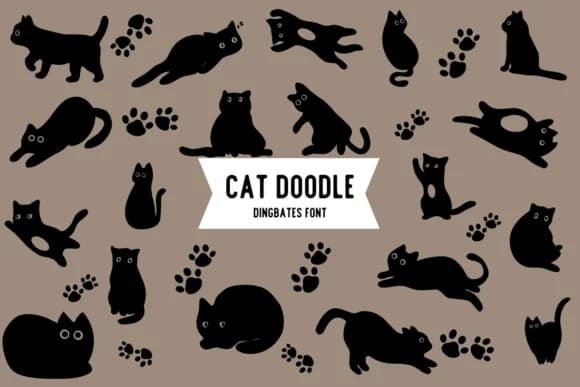 Cat Doodle by Chonada — Dingbats Font