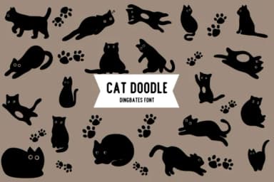 Cat Doodle by Chonada — Dingbats Font — thumbnail 1