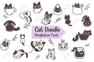 Cat Doodle by Chonada — Dingbats Font — thumbnail 1