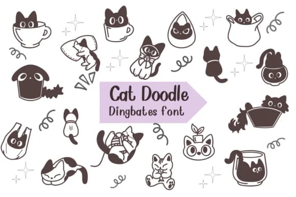 Cat Doodle by Chonada — Dingbats Font