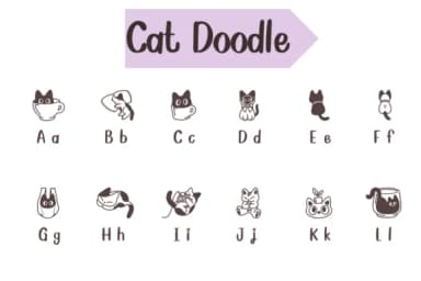 Cat Doodle by Chonada — Dingbats Font — thumbnail 2