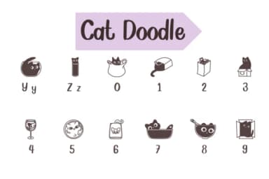 Cat Doodle by Chonada — Dingbats Font — thumbnail 4