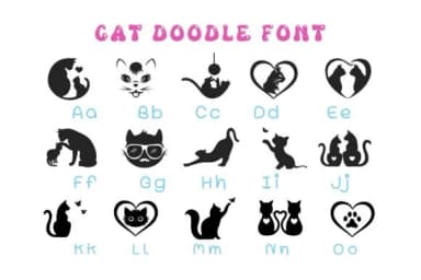 Cat Doodle by Pui Art — Dingbats Font — thumbnail 2