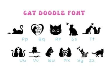 Cat Doodle by Pui Art — Dingbats Font — thumbnail 3