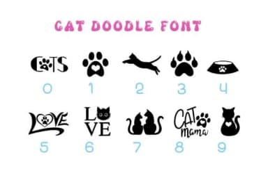 Cat Doodle by Pui Art — Dingbats Font — thumbnail 4