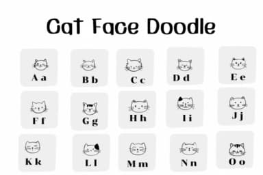 Cat Face Doodle by Ketsarin — Dingbats Font — thumbnail 2