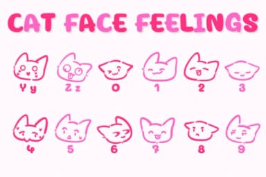 Cat Face Feelings by Chonada — Dingbats Font — thumbnail 4
