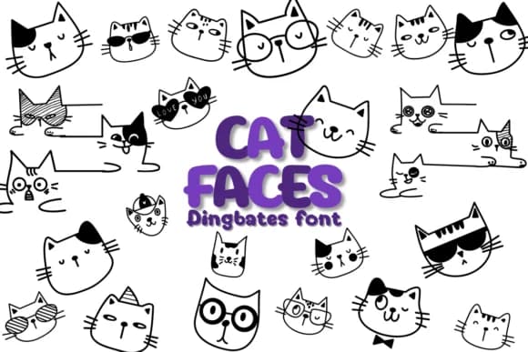 Cat Faces by Chonada — Dingbats Font
