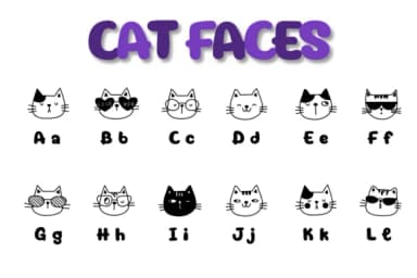 Cat Faces by Chonada — Dingbats Font — thumbnail 2