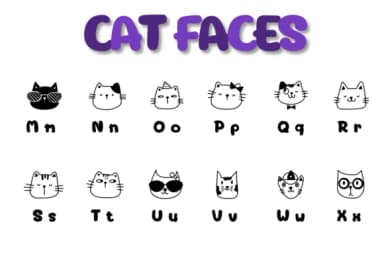 Cat Faces by Chonada — Dingbats Font — thumbnail 3
